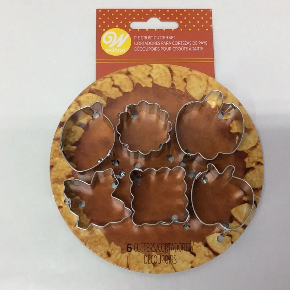 Wilton Autumn Holiday Pie Crust & Cookie Cutters Lot of 3 Assorted Fall Shapes